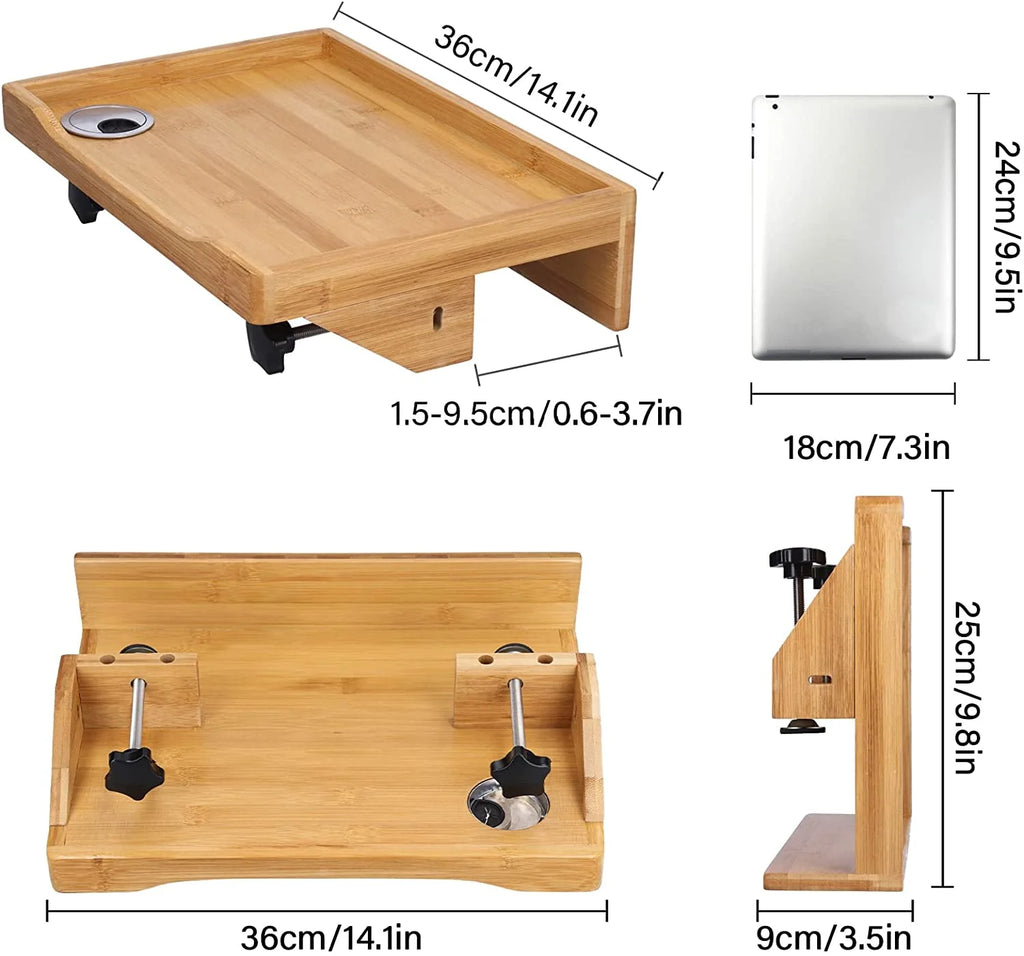 Bamboo Bedside Nightstand with 2pc S Hooks P305