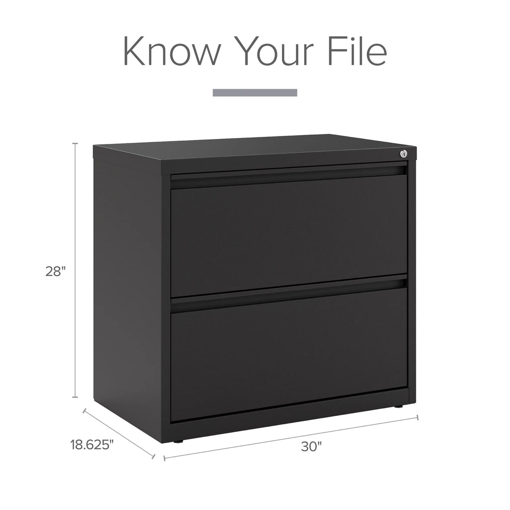 30 inch Wide 2 Drawer Metal Lateral File Cabinet Black P223