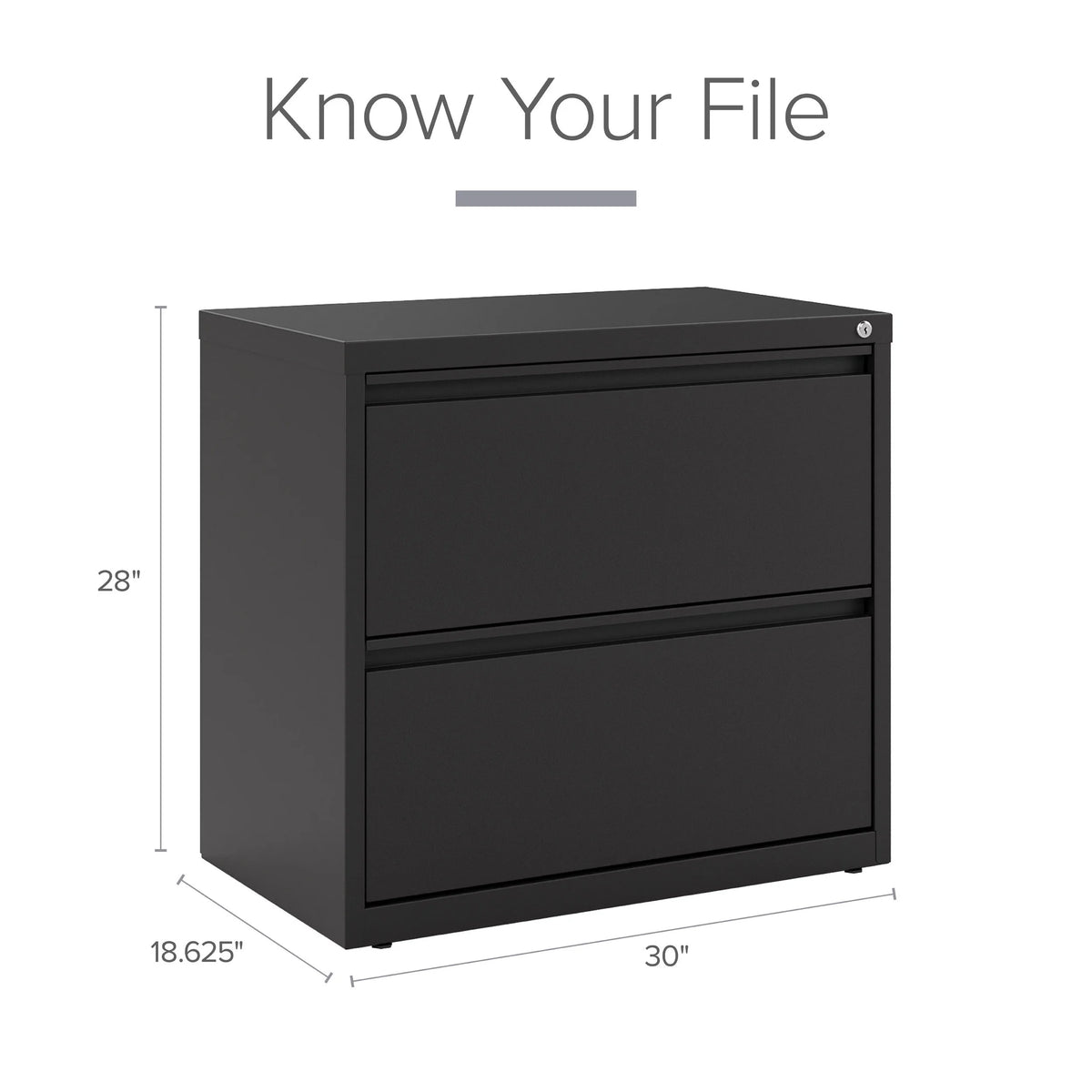 30 inch Wide 2 Drawer Metal Lateral File Cabinet Black P223