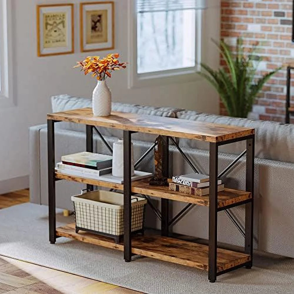 Rustic 47in 3-Tier Console Table R507