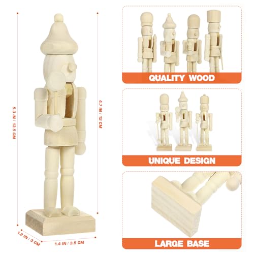 Unpainted Wooden Nutcracker 12Pcs M662