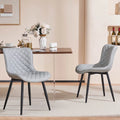 Gray PU Leather Upholstered Dining Chairs Set of 2 X644