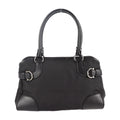 Pre-Owned Black Canvas Leather Shoulder Bag K7747