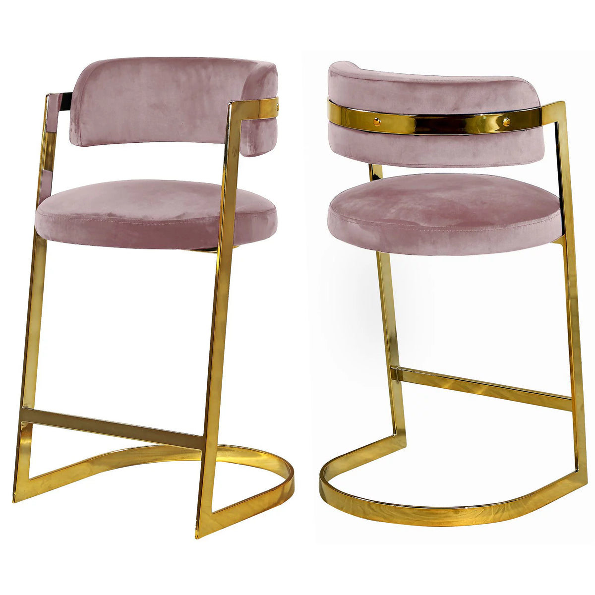 Black Velvet Counter Stool Set of 2 W721