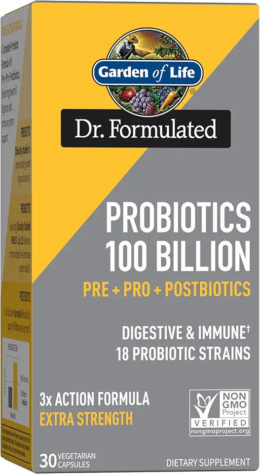 Once Daily 3-in-1 Complete Probiotics Prebiotics & Postbiotics 100 Billion CFU S16770