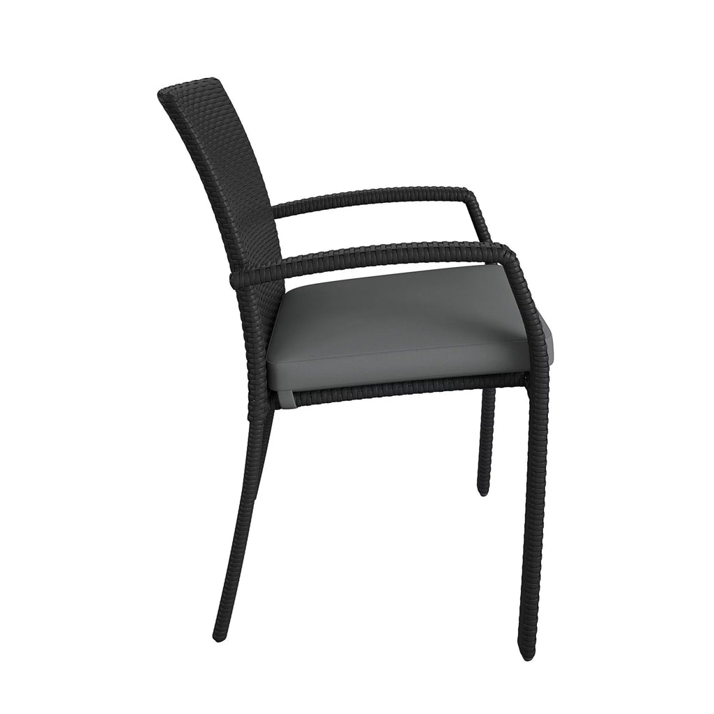 Black Wicker Stacking Dining Chairs 6-Pack R5879