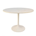 40 Inch Round Marble Top Dining Table with White Base X439044