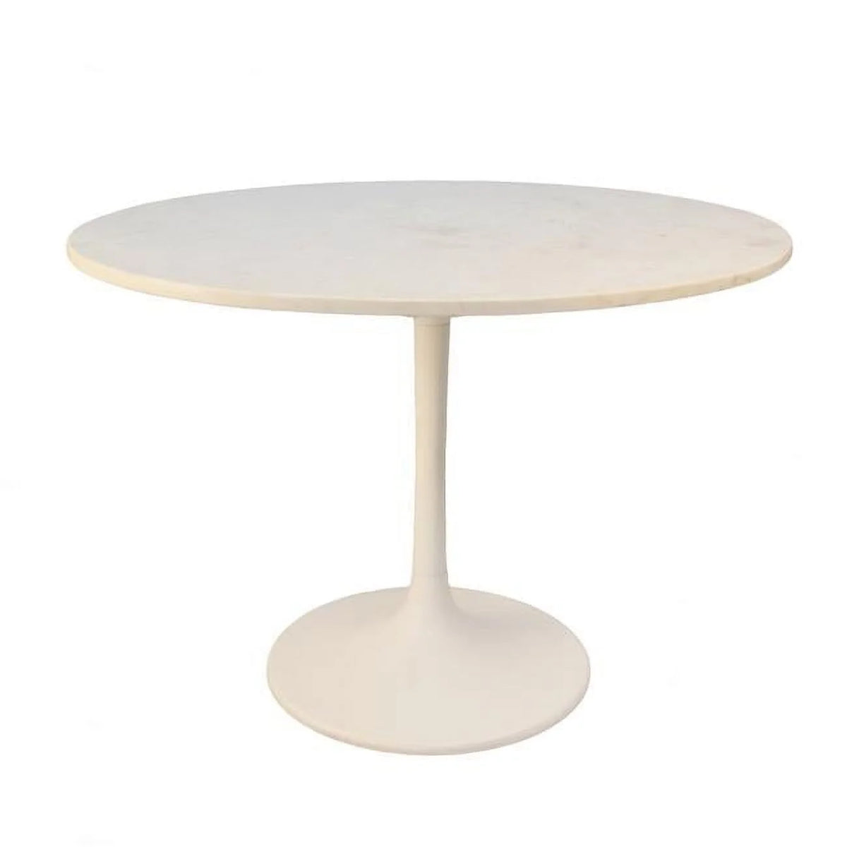 40 Inch Round Marble Top Dining Table with White Base X439044