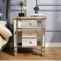 Glass 3 Drawers Vintage Nightstand M399153