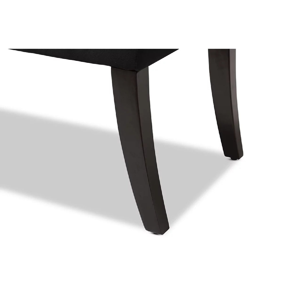 Black Velvet Upholstered Bench W16158