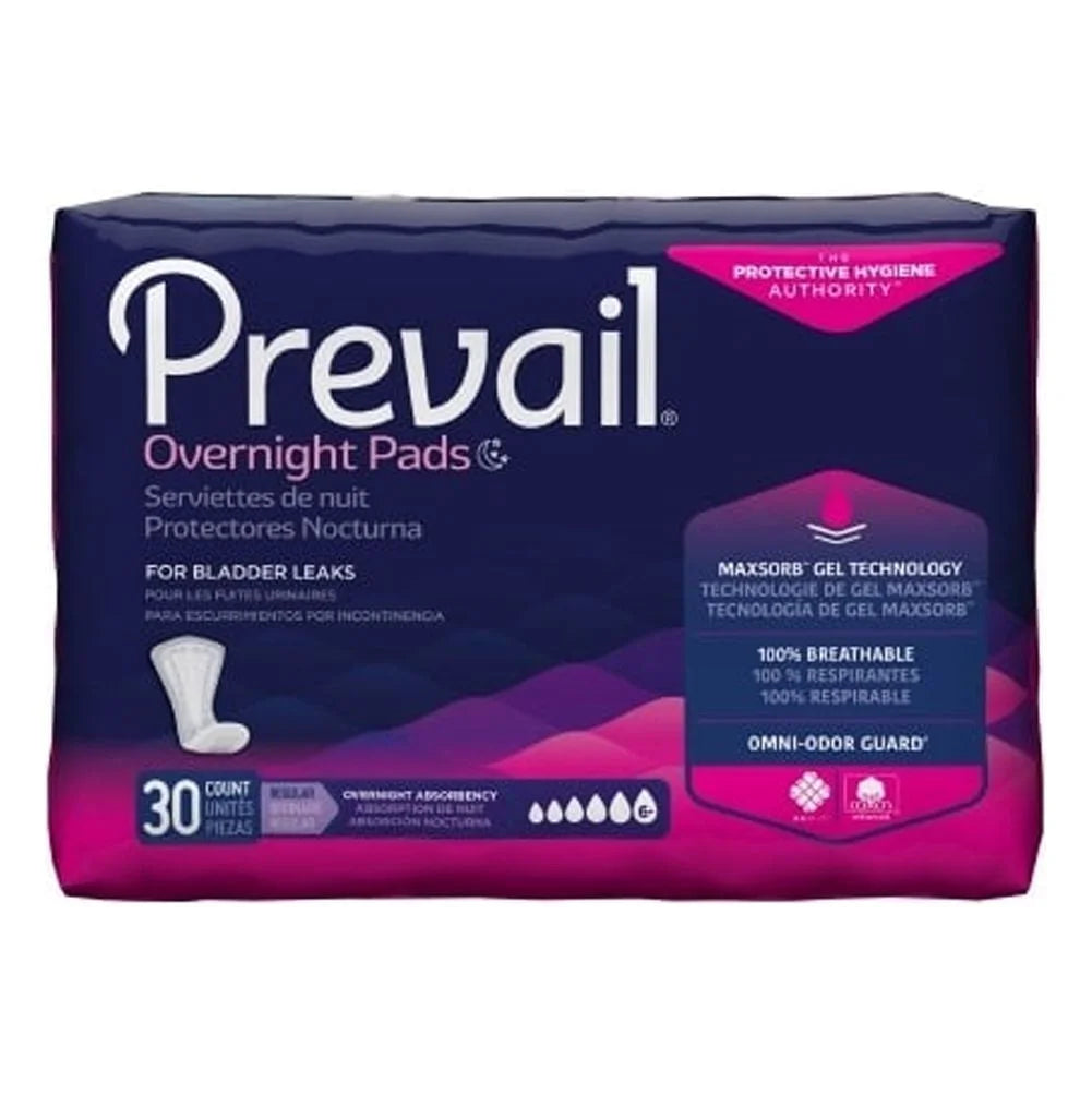 Bladder Control Pads, Overnight, Case of 120 V61476