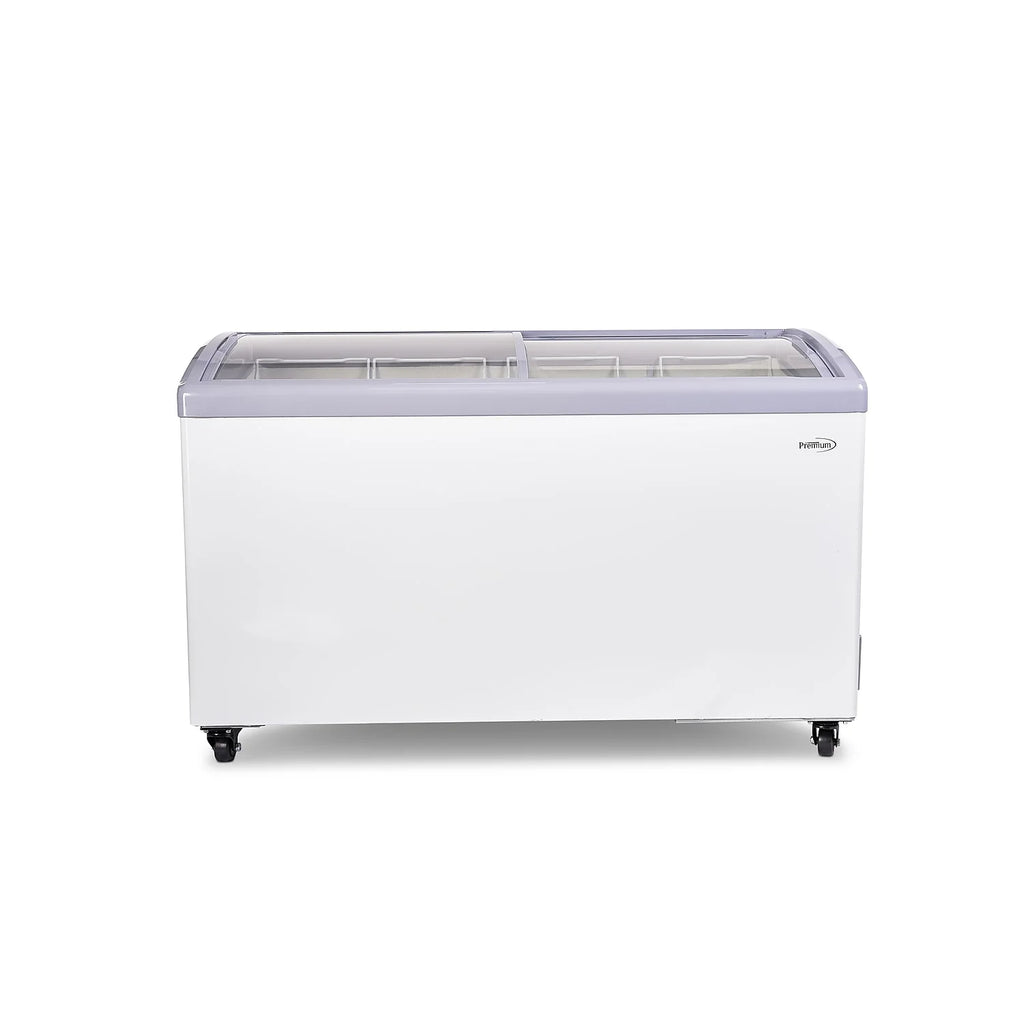 9.5 cu. ft. Curved Glass Top Chest Freezer White H549