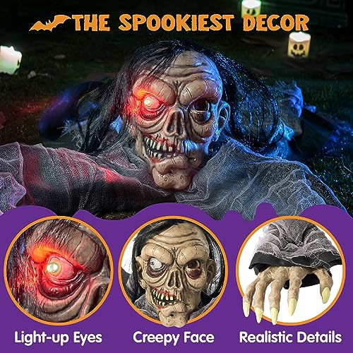 Hanging Zombie Prop with Lighted Eyes Q398