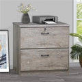 2 Drawer Gray Oak Lateral Filing Cabinet J5643