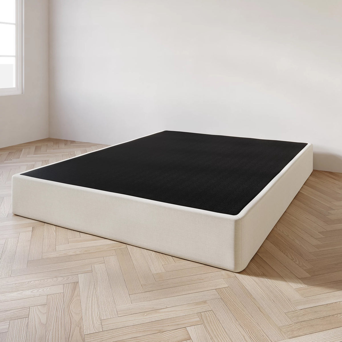 Wood Box Spring Mattress Foundation 8" Queen Beige C715363