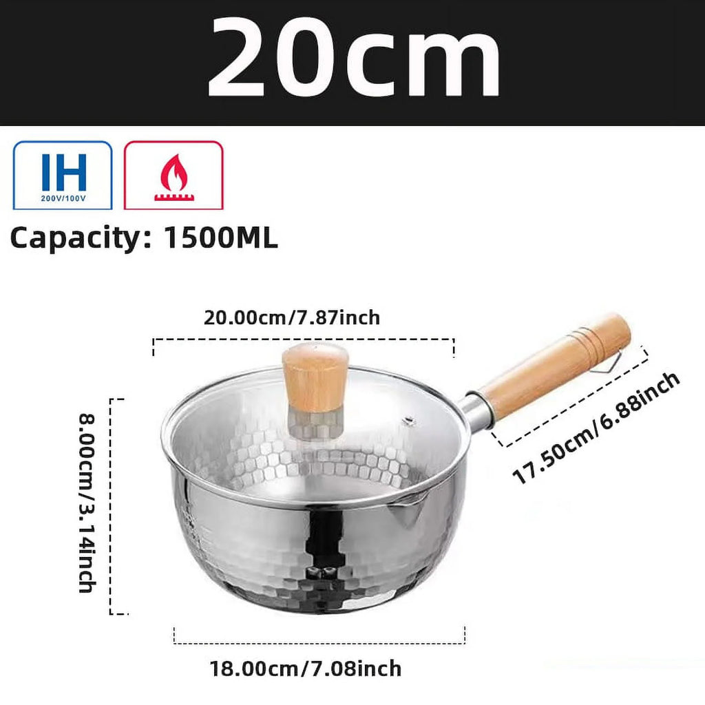 20cm Non-Stick Stainless Steel Saucepan with Lid E788577
