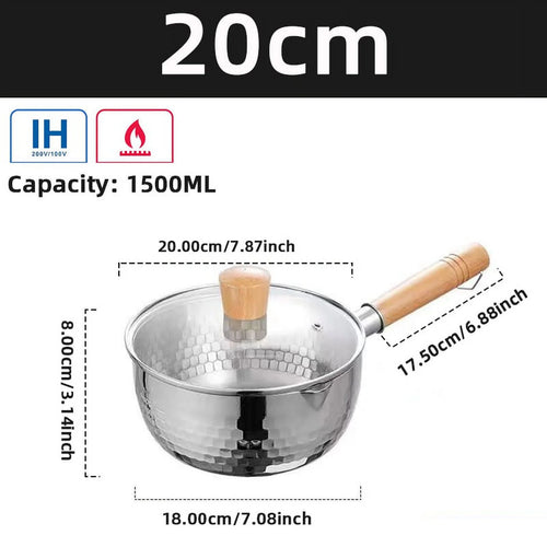 20cm Non-Stick Stainless Steel Saucepan with Lid E788577