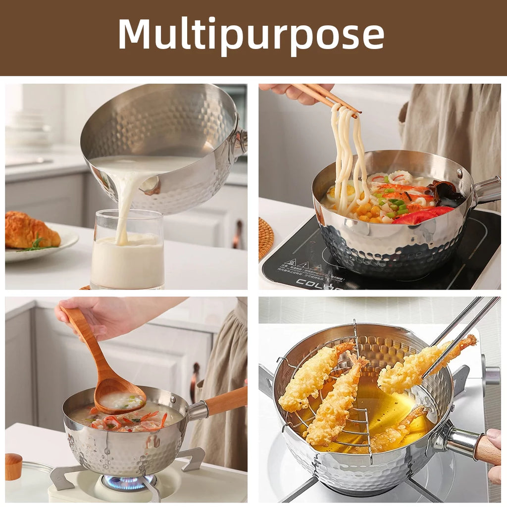 20cm Non-Stick Stainless Steel Saucepan with Lid E788577