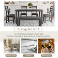 6 Piece Wooden Dining Set with Table, Bench & 4 Chairs V58930