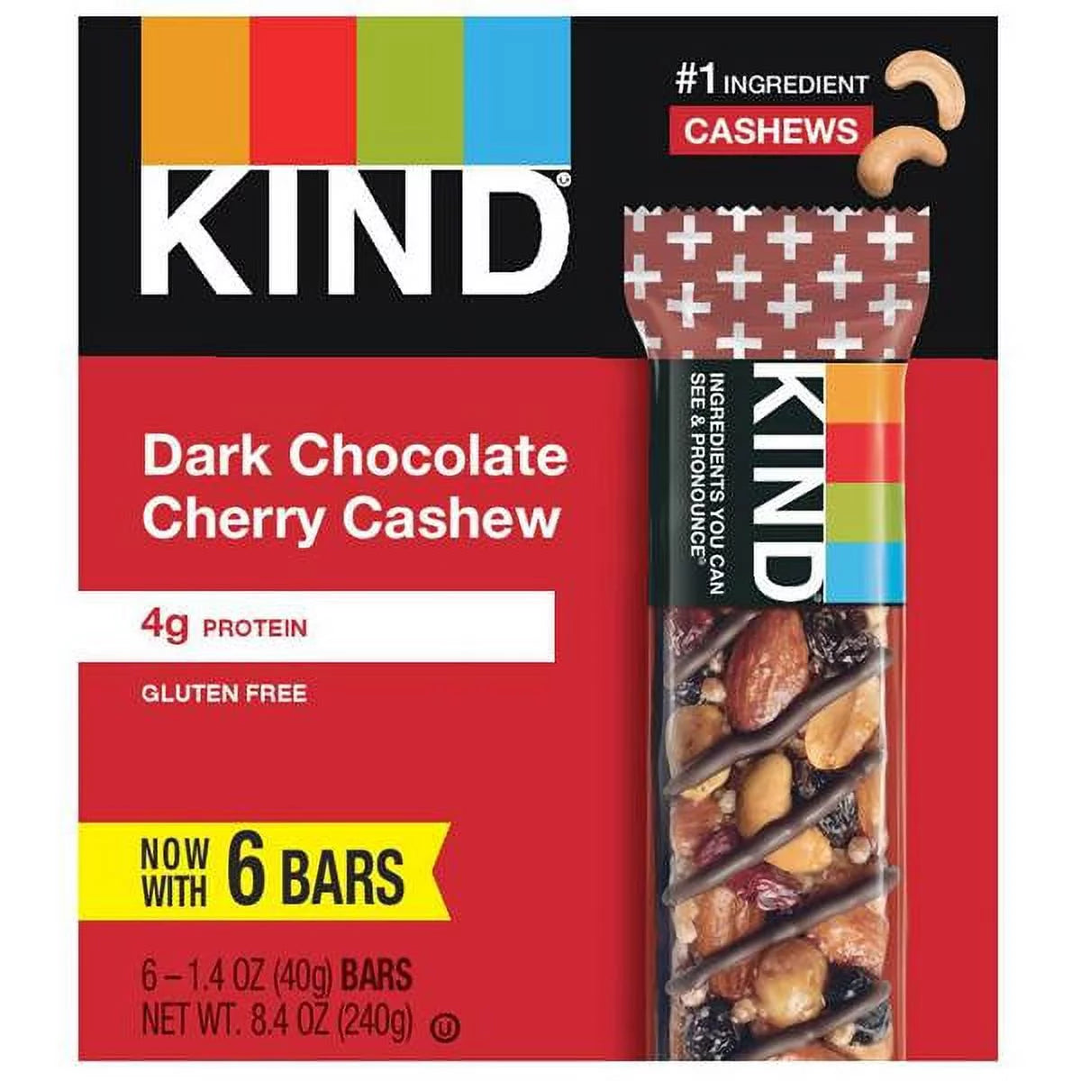 Dark Chocolate Cherry Cashew Bars Pack of 8 G334363