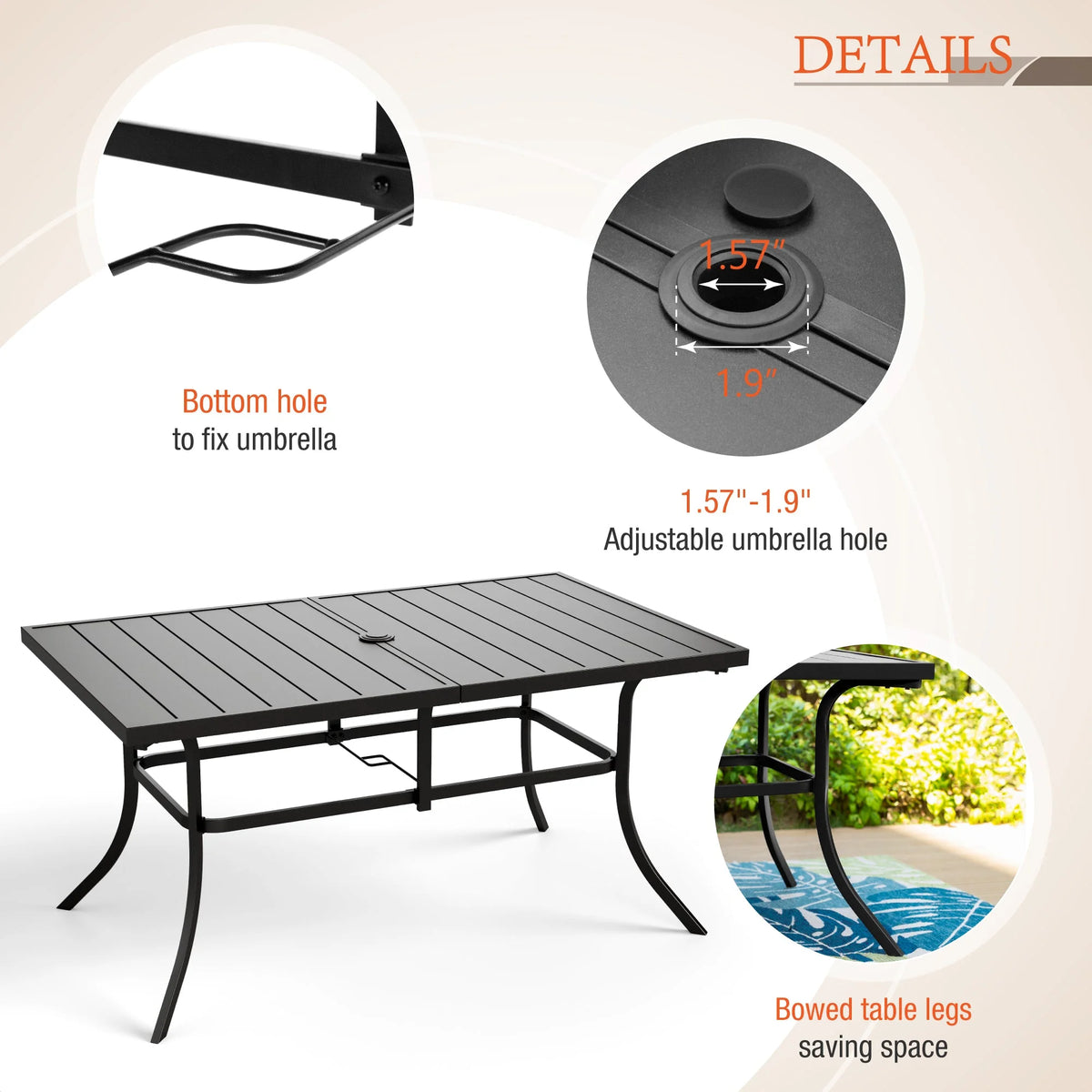 7 Pieces Wicker Rattan Patio Dining Set U5282