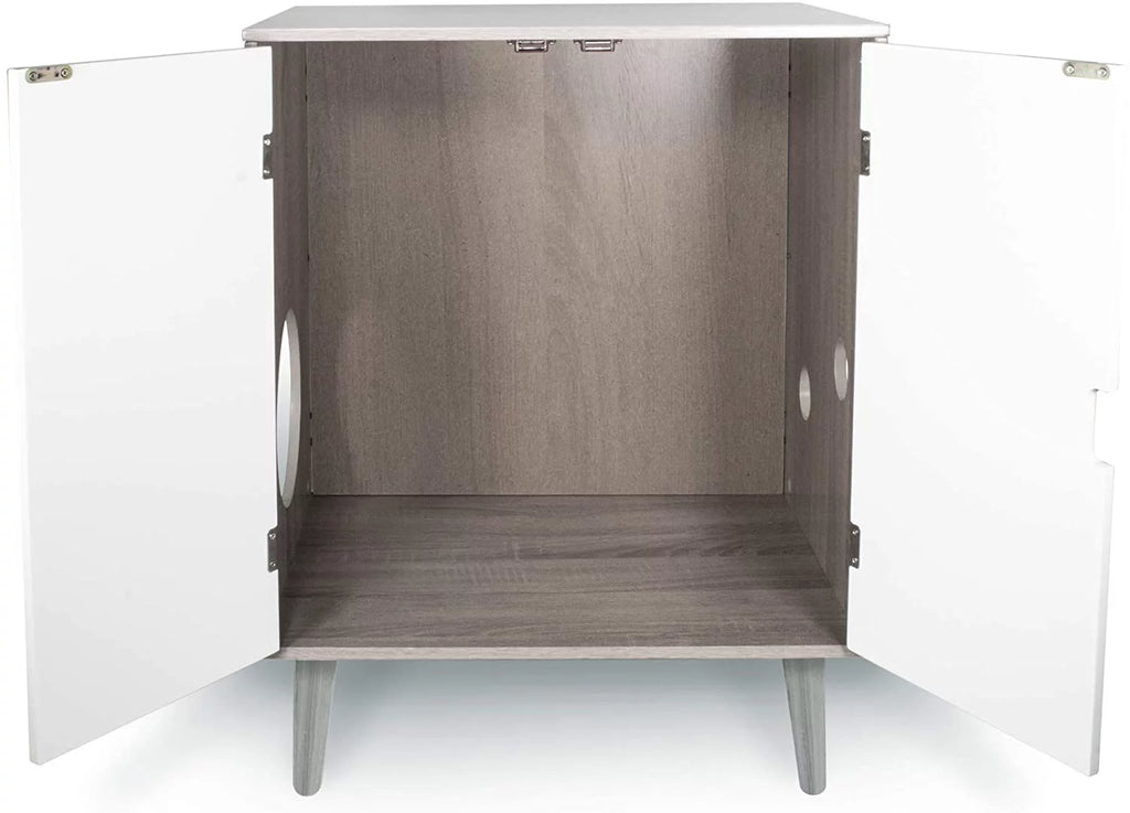 Grey Wood Grain Cat Litter Cabinet P178989