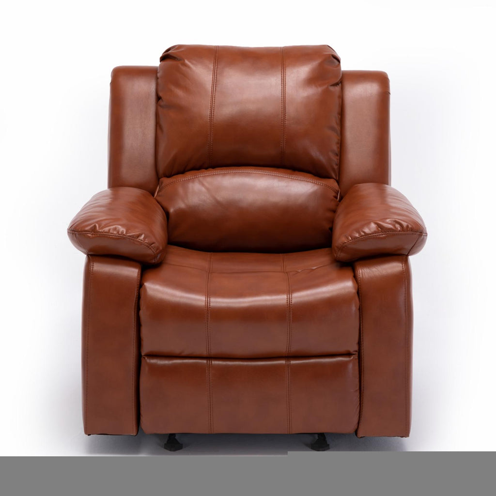 Caramel Faux Leather Glider Recliner A8905