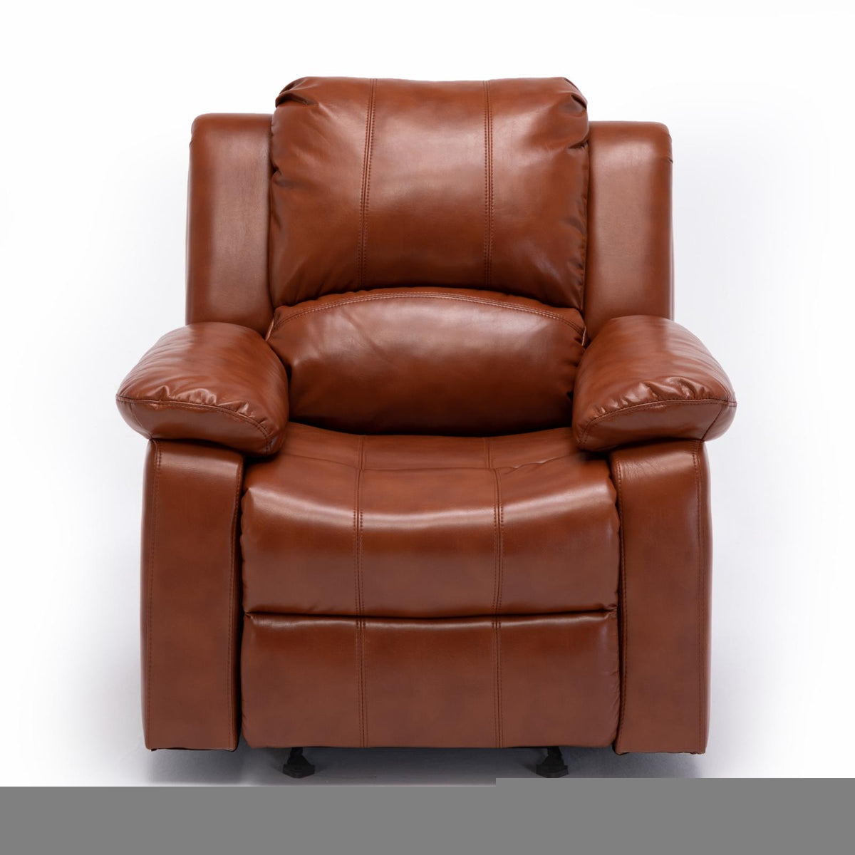 Caramel Faux Leather Glider Recliner A8905