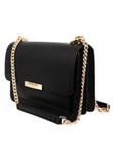 Black Leather Crossbody Bag T9427