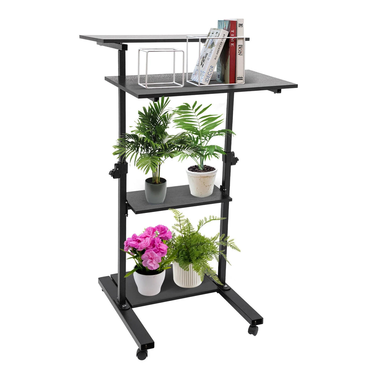 Black Adjustable Mobile Standing Desk L77390