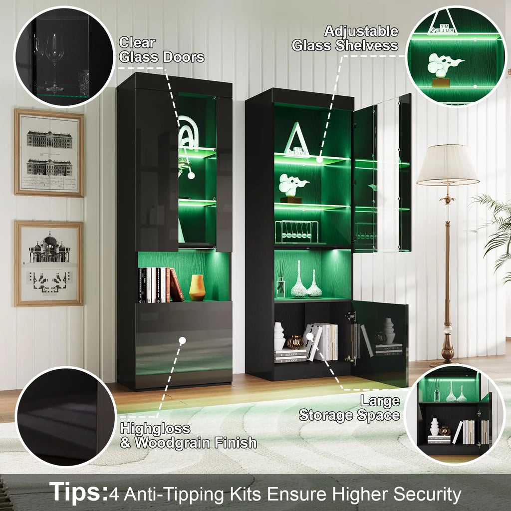 Black Entertainment Center with Fireplace and Bookcases W646235