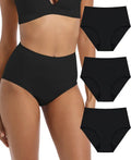 Adult Incontinence Protective Underwear for Women Reusable Bladder Leakage Protection Brief 56 ml Absorbency Panties 3 Pack Black M R2996