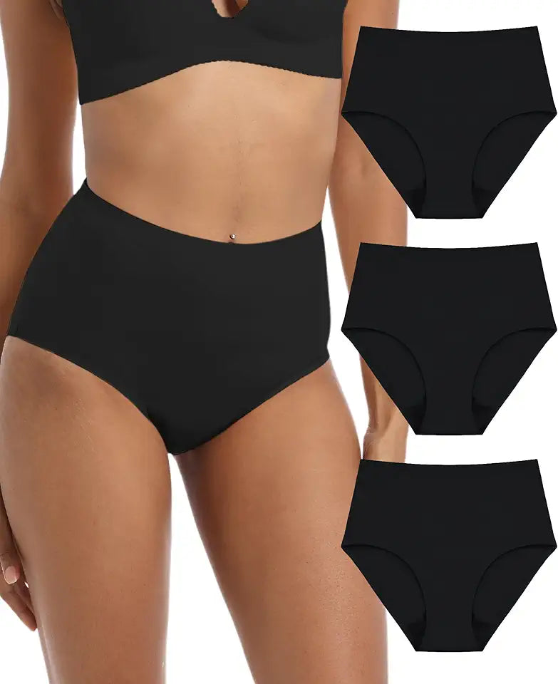 Adult Incontinence Protective Underwear for Women Reusable Bladder Leakage Protection Brief 56 ml Absorbency Panties 3 Pack Black M R2996