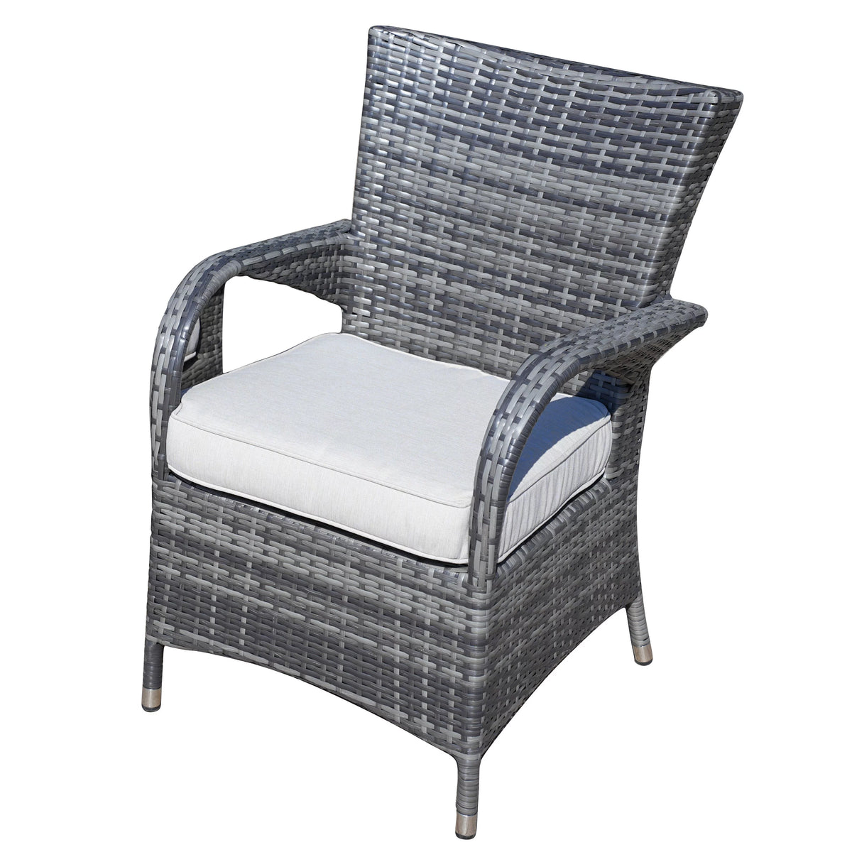 7 Piece Patio Dining Set with Rattan Chairs and Cushions, Grey B738297