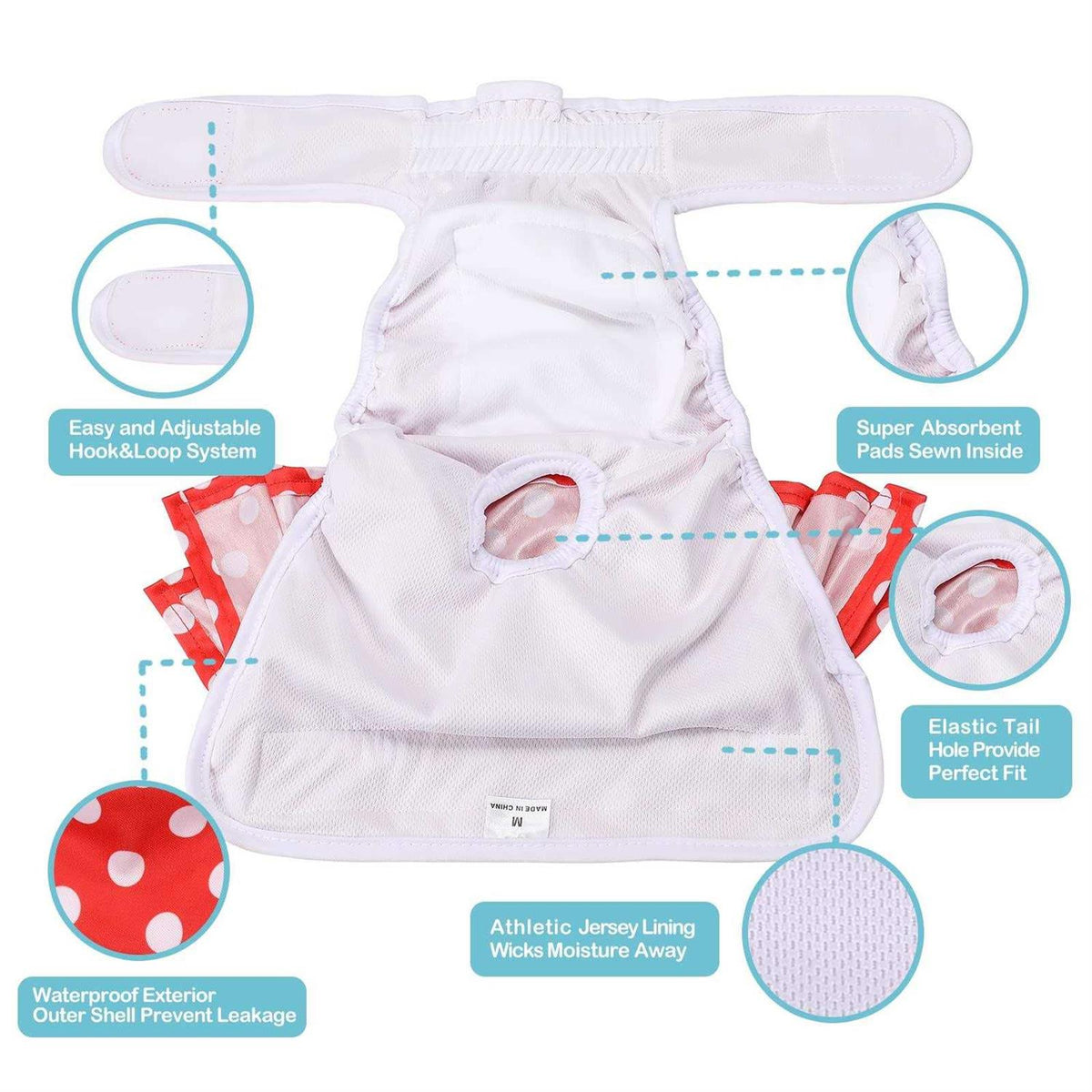 3 Pack Washable Reusable Dog Diapers N5609