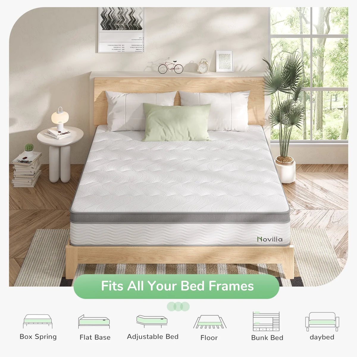 12" Gel Memory Foam Pocket Spring Hybrid Mattress Queen Size I276392