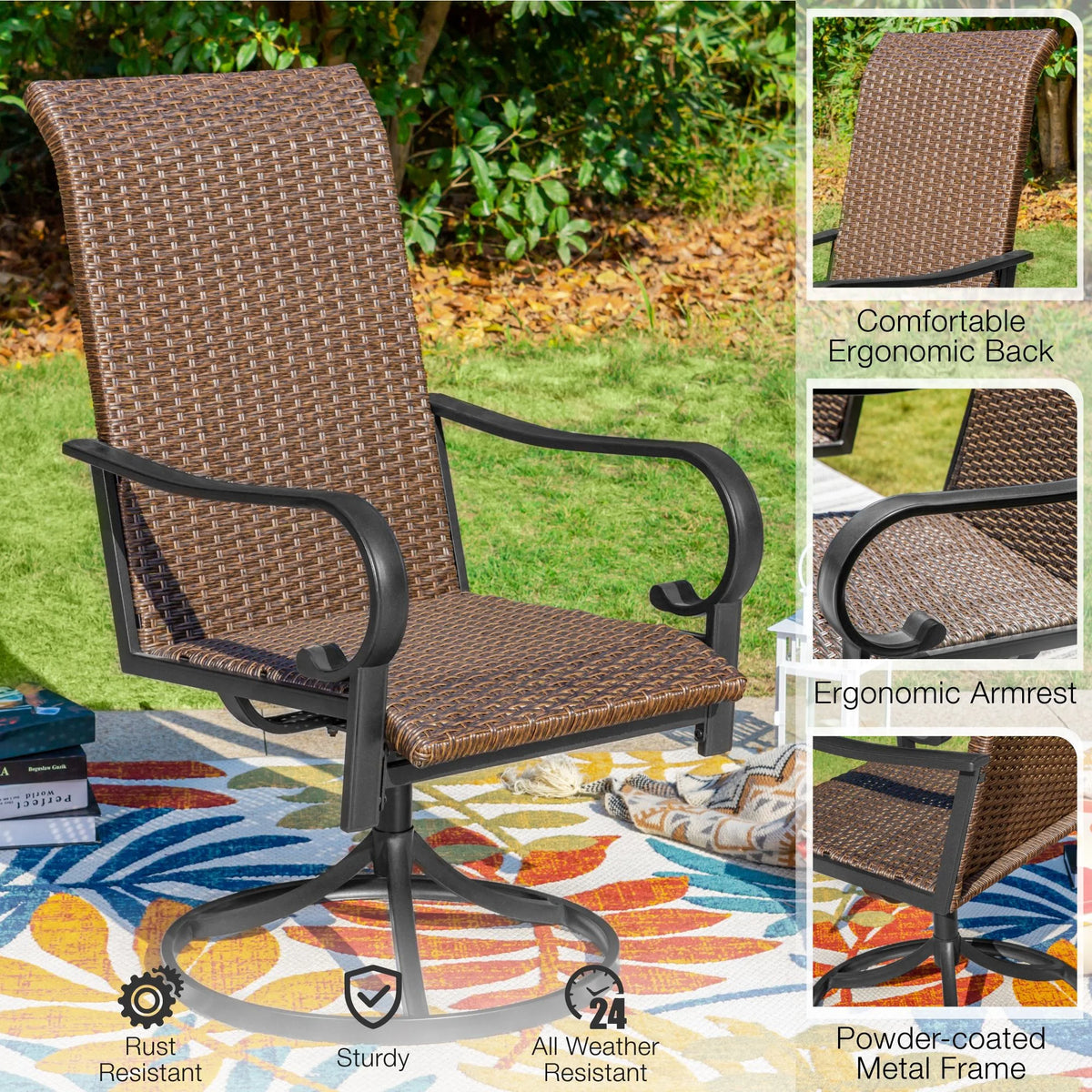 7 Pieces Wicker Rattan Patio Dining Set U5282