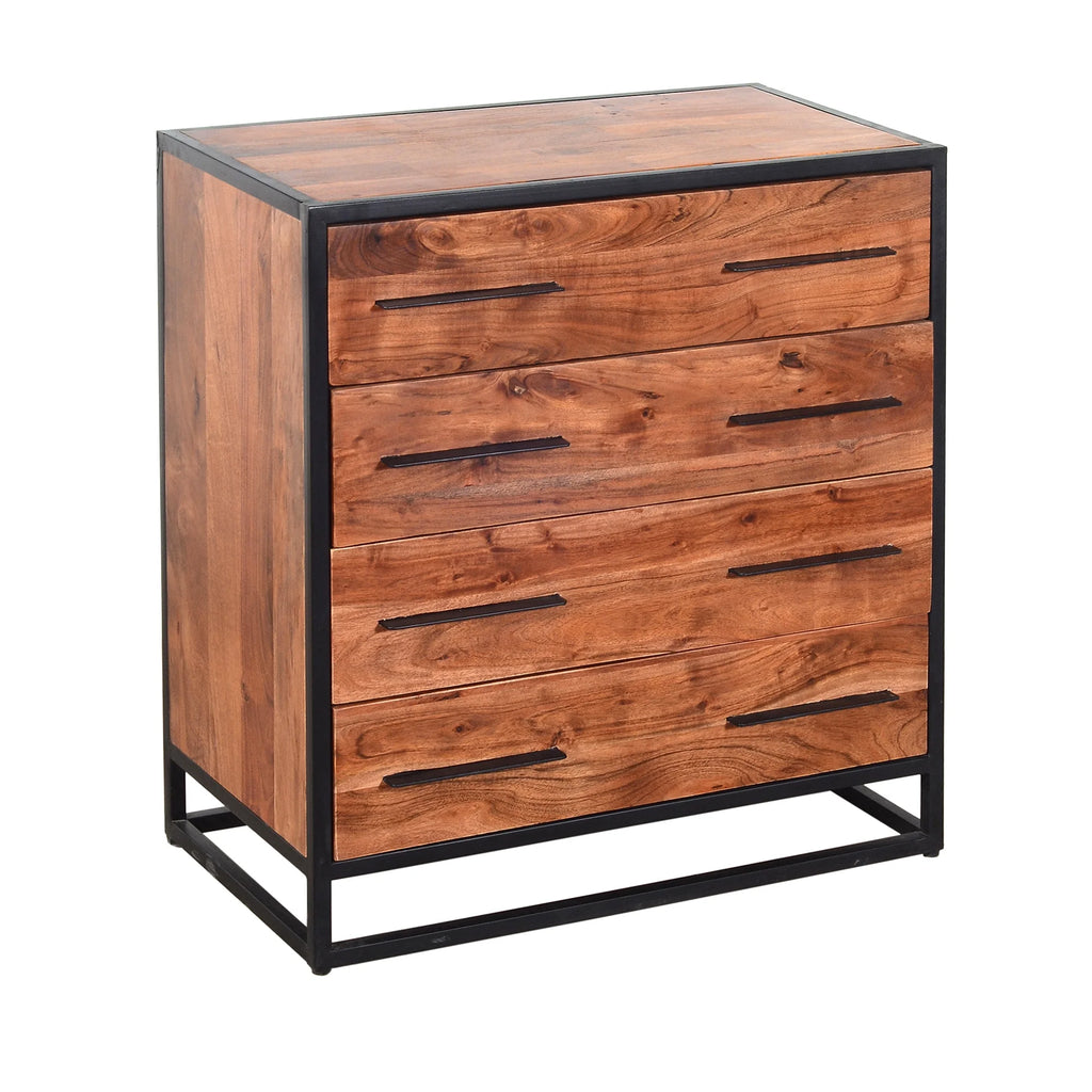 Brown and Black 4 Drawer Dresser I988
