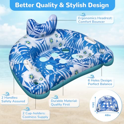 3 Pack Inflatable Pool Floats with Cupholders X218