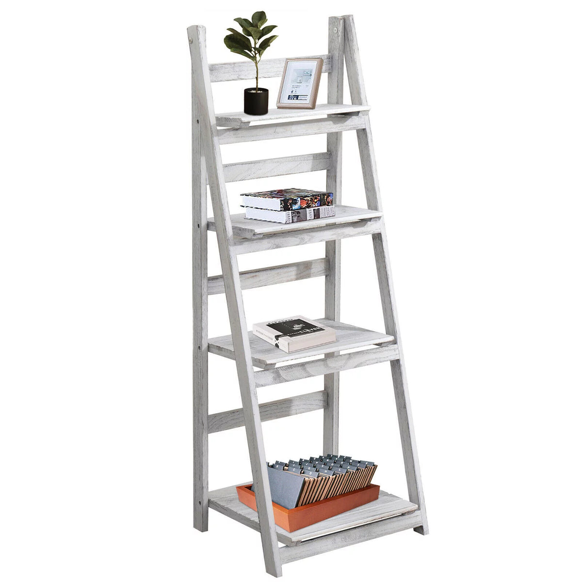 4Tier Wooden Plant Stand Foldable Ladder Shelf R699