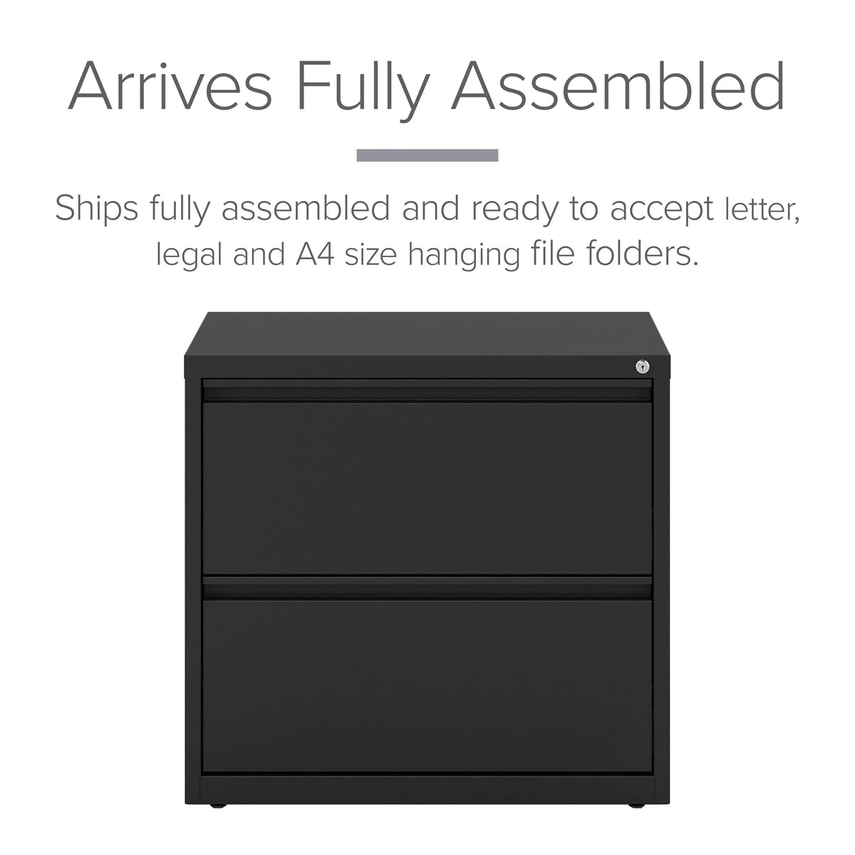 30 inch Wide 2 Drawer Metal Lateral File Cabinet Black P223