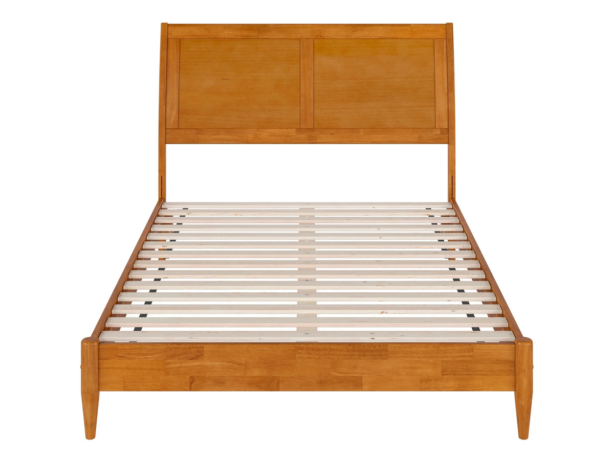 Full Solid Wood Low Profile Sleigh Platform Bed J259655