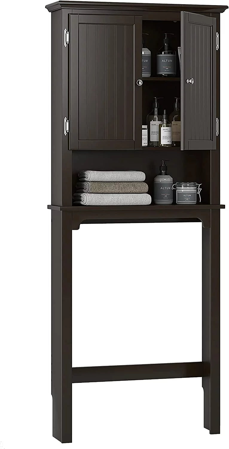 Bathroom Storage Over The Toilet Cabinet with Adjustable Shelves and Double Doors U605