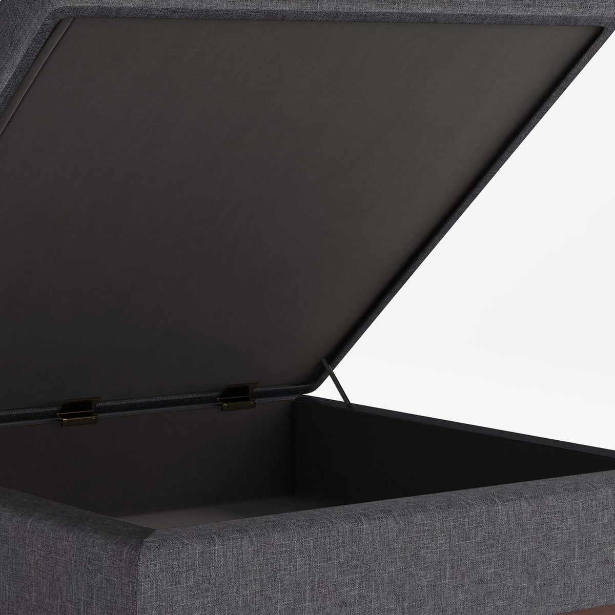 36" Square Storage Ottoman Slate Gray Linen Look Fabric S63271