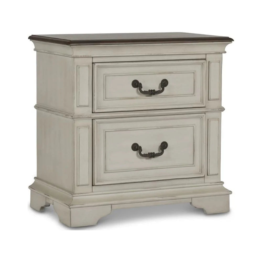 Antique White Solid Wood Frame Nightstand P82457