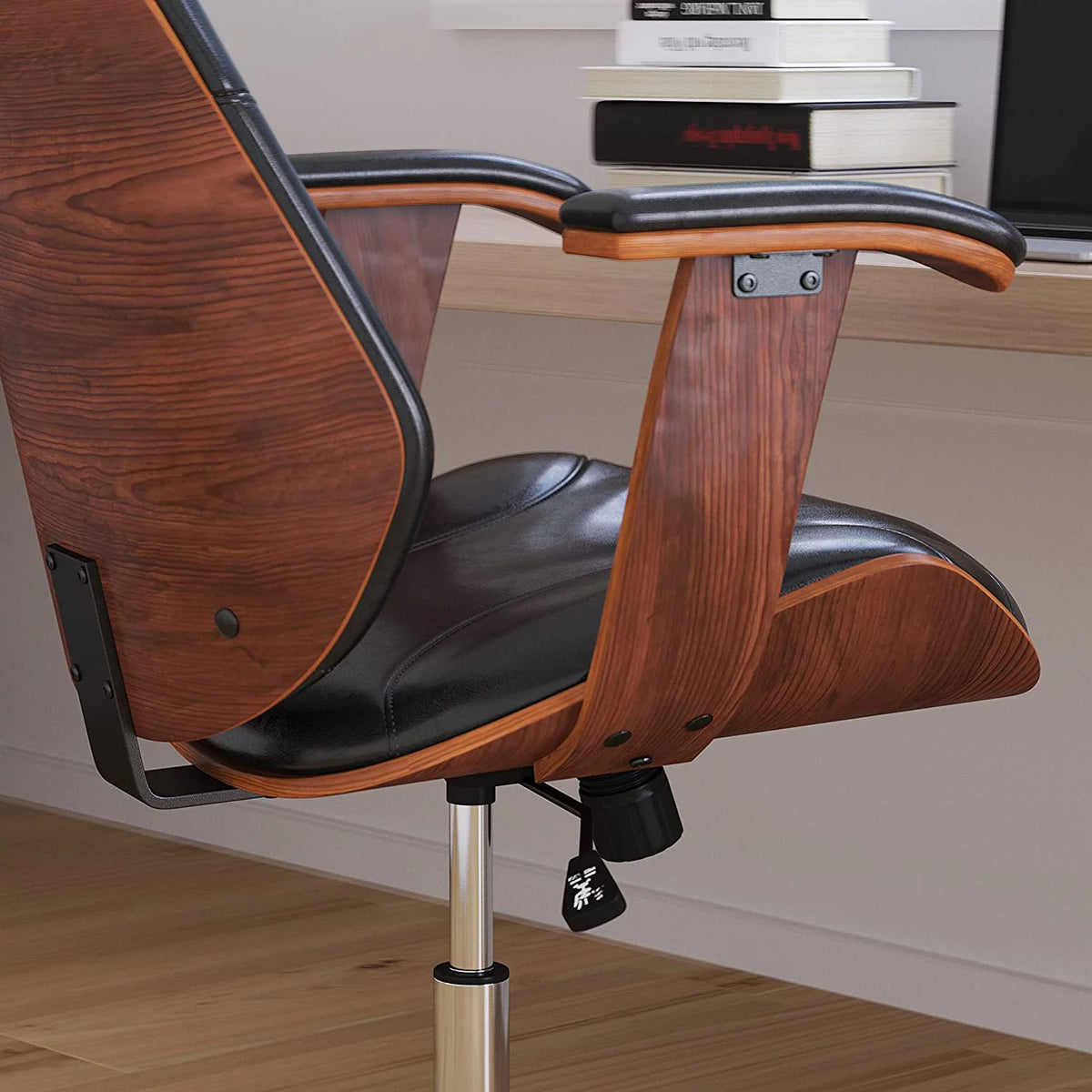 Black Faux Leather Ergonomic Office Chair G262473