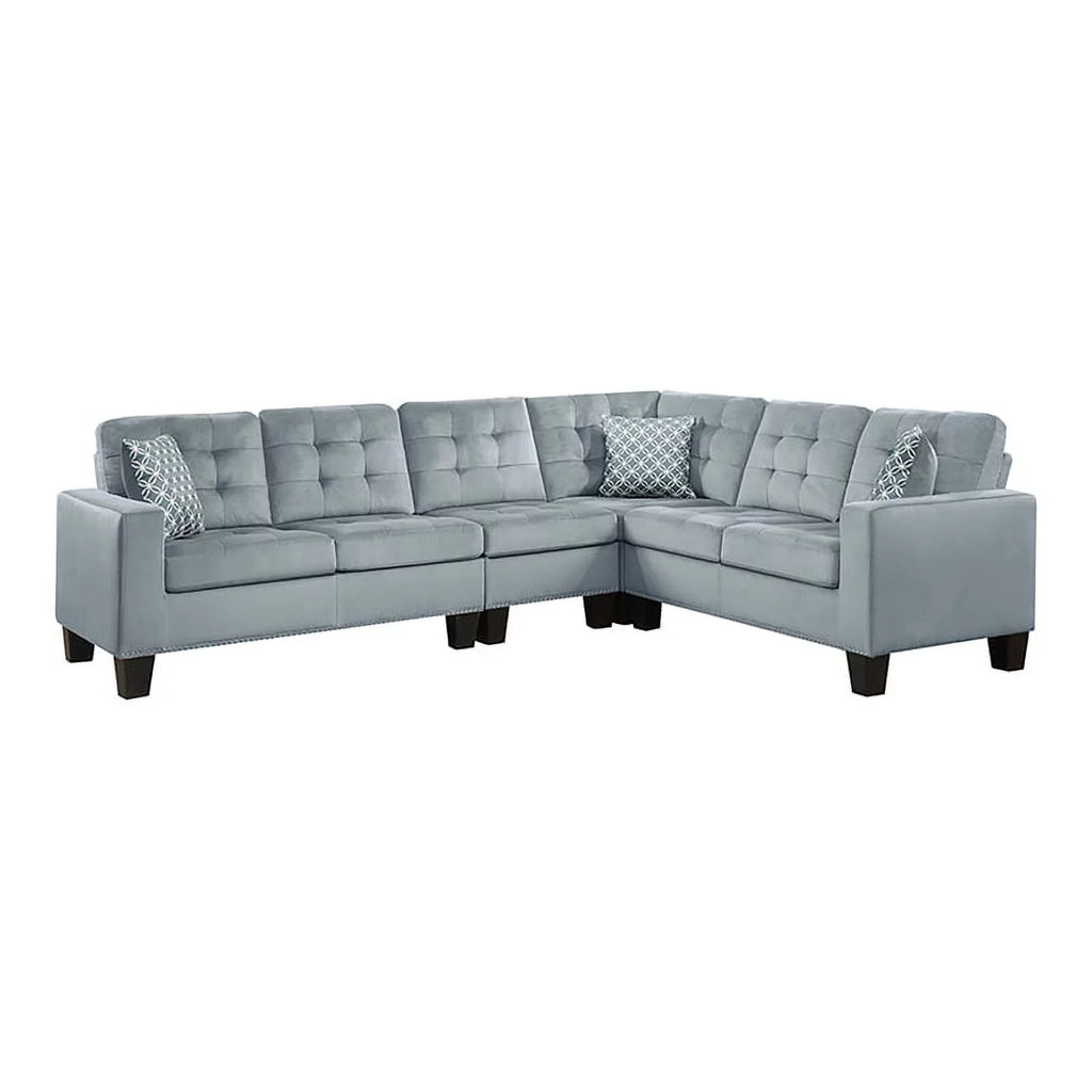 Gray Microfiber Reversible Sectional Q220514