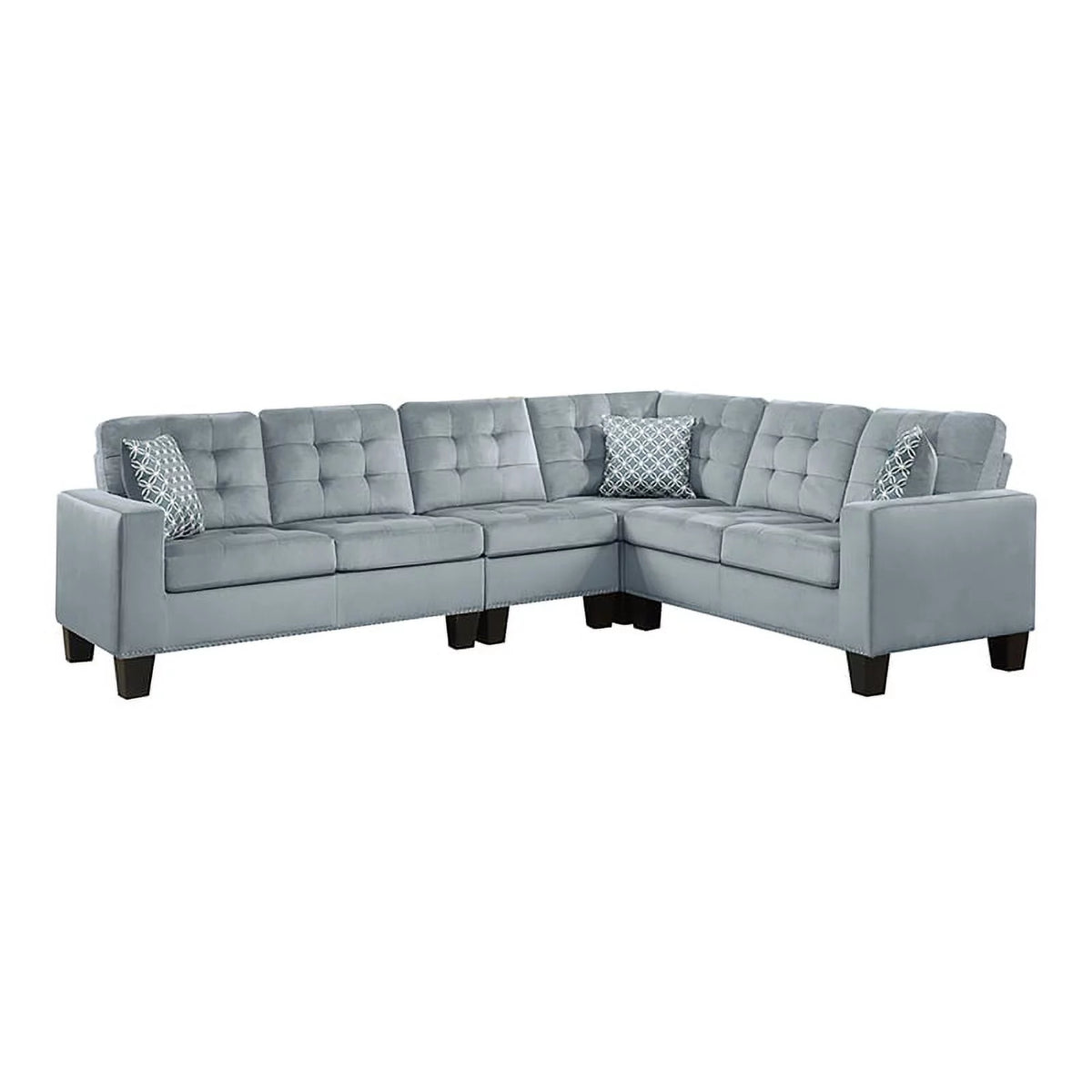 Gray Microfiber Reversible Sectional Q220514