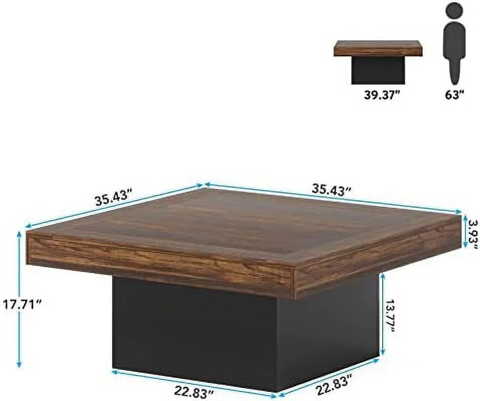 Square LED Engineered Wood Coffee Table V57197