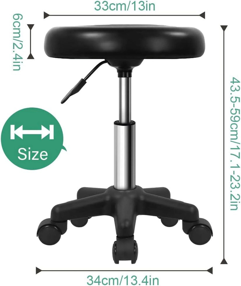 Round Swivel Stool with Wheels Black F912534